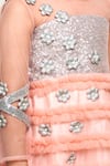 Pinkcow designs pvt ltd_Silver Sequin Embroidered Gown  _at_Aza_Fashions