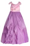Buy_PinkCow_Multi Color Draped Embellished Gown For Girls_at_Aza_Fashions