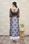 Shop_Samyukta Singhania_Black Net Embroidered Kurta And Skirt Set_at_Aza_Fashions