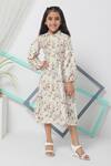 Buy_Minichic_White Polyester Printed Floral Motifs Bishop Sleeve Dress _at_Aza_Fashions