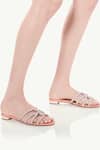 Buy_Sephyr_Peach Rhaenys Swarovski Embellished Flats _at_Aza_Fashions