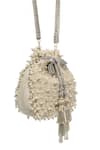 Shop_SG Collection By Sonia Gulrajani_Ivory Pearls Work Velvet Potli Bag _at_Aza_Fashions