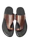 Shop_Dmodot_Black Leather Strap Sandals_at_Aza_Fashions
