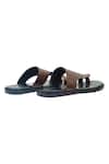 Dmodot_Black Leather Strap Sandals_Online_at_Aza_Fashions