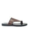 Buy_Dmodot_Black Leather Strap Sandals_Online_at_Aza_Fashions