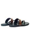Dmodot_Black Leather Handmade Strap Sandals_Online_at_Aza_Fashions