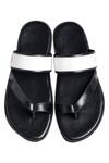 Shop_Dmodot_Black Colorblock Strap Sandals_at_Aza_Fashions