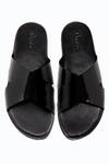 Shop_Dmodot_Black Cross Strap Sandals_at_Aza_Fashions