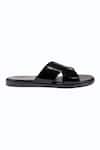 Buy_Dmodot_Black Cross Strap Sandals_Online_at_Aza_Fashions