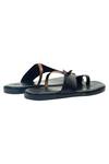 Dmodot_Black Leather Knotted Strap Sandals_Online_at_Aza_Fashions