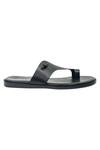 Buy_Dmodot_Black Leather Knotted Strap Sandals_Online_at_Aza_Fashions
