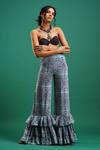 Buy_Nidhi Yasha_Black Viscose Embellished Crop Top With Pants_at_Aza_Fashions