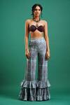 Nidhi Yasha_Black Viscose Embellished Crop Top With Pants_Online_at_Aza_Fashions