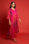 Priti Prashant Magenta Sheer Silk And Organza Floral Print & Sequin V Neck Pansy Kurta Set Online at Aza Fashions Priti Prashant_Magenta Sheer Silk And Organza Floral Print & Sequin V Neck Pansy Kurta Set _Online_at_Aza_Fashions