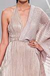 Shop_Pankaj & Nidhi_Pink Organza Metallic Embroidered Saree Gown_Online_at_Aza_Fashions