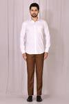 Shop_Samyukta Singhania_White Premium Cotton Shirt For Men_Online_at_Aza_Fashions