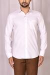 Samyukta Singhania_White Premium Cotton Shirt For Men_at_Aza_Fashions