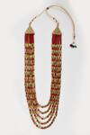 Shop_Samyukta Singhania_Gold Beaded Kantha Necklace_at_Aza_Fashions