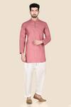 Buy_Aryavir Malhotra_Pink Linen Kurta Set_at_Aza_Fashions