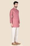 Aryavir Malhotra_Pink Linen Kurta Set_Online_at_Aza_Fashions