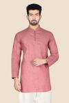 Buy_Aryavir Malhotra_Pink Linen Kurta Set_Online_at_Aza_Fashions