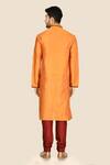 Shop_Aryavir Malhotra_Orange Kurta  Churidar Silk Set_at_Aza_Fashions