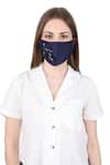 Puneet Gupta_Blue Embroidered Face Mask Single Pc_Online_at_Aza_Fashions