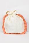 Shop_Nayaab By Aleezeh_White Embroidery Temple Motif Potli Bag_Online_at_Aza_Fashions