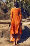 Paulmi and Harsh_Orange Anarkali And Pant Mul Cotton Dupatta Chanderi Embroidery Round Set _Online_at_Aza_Fashions