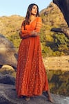 Paulmi and Harsh_Orange Embroidered Anarkali With Dupatta_Online_at_Aza_Fashions