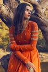 Buy_Paulmi and Harsh_Orange Embroidered Anarkali With Dupatta_Online_at_Aza_Fashions