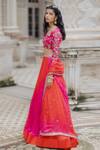 Shop_Paulmi And Harsh_Pink Leheriya Lehenga Set_at_Aza_Fashions
