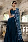 Buy_Paulmi and Harsh_Blue Cotton Silk Tiered Anarkali With Dupatta_Online_at_Aza_Fashions