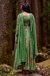 Shop_Paulmi and Harsh_Green Anarkali Silk And Dupatta Mul Print & Embroidery Anar With _at_Aza_Fashions