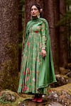 Paulmi and Harsh_Green Anarkali Silk And Dupatta Mul Print & Embroidery Anar With _Online_at_Aza_Fashions