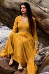 Buy Paulmi And Harsh Yellow Georgette And Net Cutdana, Geometric Print, Dabka & Anarkali With Dupatta Online at Aza Fashions Buy_Paulmi And Harsh_Yellow Georgette And Net Cutdana, Geometric Print, Dabka & Anarkali With Dupatta_Online_at_Aza_Fashions