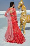 Shop_Paulmi and Harsh_Red Blouse Embellished Lehenga Set_at_Aza_Fashions