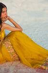 Paulmi and Harsh_Yellow Embroidered Organza Saree With Blouse_Online_at_Aza_Fashions