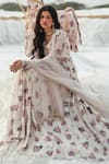 Paulmi and Harsh_White Printed Anarkali With Dupatta_Online_at_Aza_Fashions