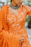 Buy_Paulmi and Harsh_Orange Mul Cotton Printed Anarkali With Dupatta_Online_at_Aza_Fashions