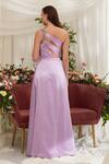 Shop_Zosia_Purple Luxury Crepe Satin Thread And Cutdana Work One Shoulder Semele Gown_at_Aza_Fashions