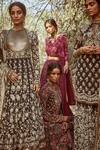 Buy_Nakul Sen_Black Chiffon Round Floral Embroidered Anarkali With Dupatta _at_Aza_Fashions