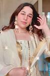 Buy Palak & Mehak Beige Dupatta Chiffon, Kurta And Pant Cotton Silk Gota Embroidered Palazzo Set at Aza Fashions Buy_Palak & Mehak_Beige Dupatta Chiffon, Kurta And Pant Cotton Silk Gota Embroidered Palazzo Set _at_Aza_Fashions