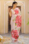 Buy_Pheeta_Pink Chanderi Floral Motif Saree_Online_at_Aza_Fashions