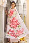 Shop_Pheeta_Pink Chanderi Floral Motif Saree_Online_at_Aza_Fashions