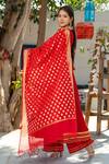 Shop_Pheeta_Red Cotton Plain Round Anarkali Set With Chanderi Dupatta _Online_at_Aza_Fashions