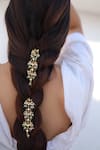 Do Taara Gold Plated Pearls Kundan Chaand Braid Pins Online at Aza Fashions Do Taara_Gold Plated Pearls Kundan Chaand Braid Pins _Online_at_Aza_Fashions