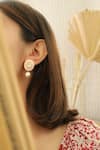 Shop_Do Taara_Gold Plated Kundan Meenakari Stud Earrings _at_Aza_Fashions