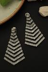 Buy_Do Taara_Silver Plated Faux Diamond Cutwork Earrings_at_Aza_Fashions