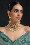 Buy_Paisley Pop_Multi Color Gold Plating, Silver Alloy Kundan Choker Set_at_Aza_Fashions